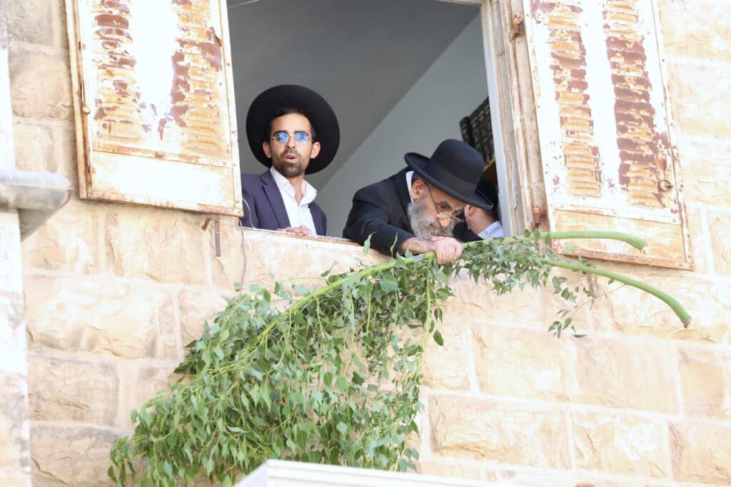 תיעוד: מרן ראש הישיבה הגר"מ צדקה מסכך את סוכתו