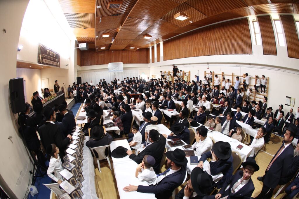 הקבלת פני מרנן ורבנן ומעמד 100 סיומי מסכתות בשכונת רמות בירושלים