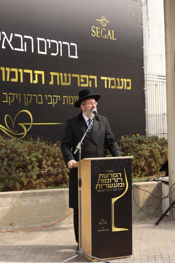 במעמד מרשים ביקב ברקן הופרשו מעל מאה אלף ליטר יין לתרומות ומעשרות 