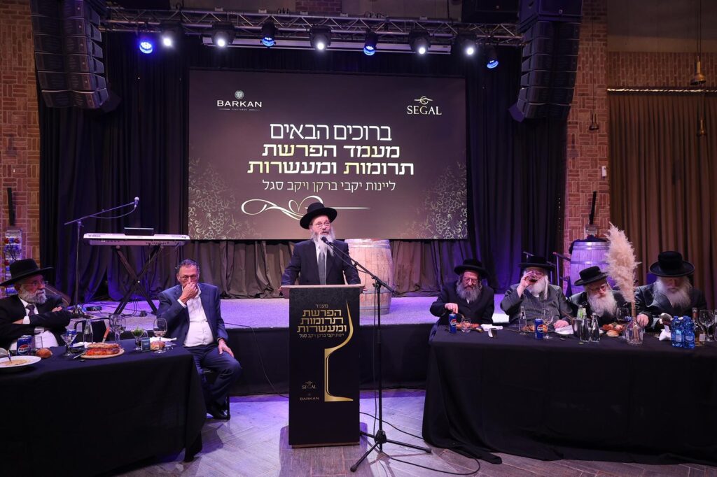 במעמד מרשים ביקב ברקן הופרשו מעל מאה אלף ליטר יין לתרומות ומעשרות 