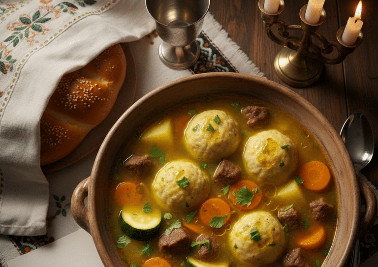 צנעא פינת ורשה: מרק בשר תימני שורשי עם קניידלך נימוחים