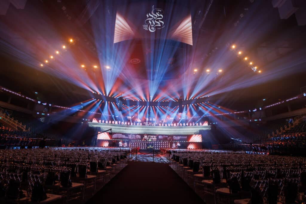 אלפי תלמידי ישיבת מיר במעמד "מלכי רבנן" בארנה