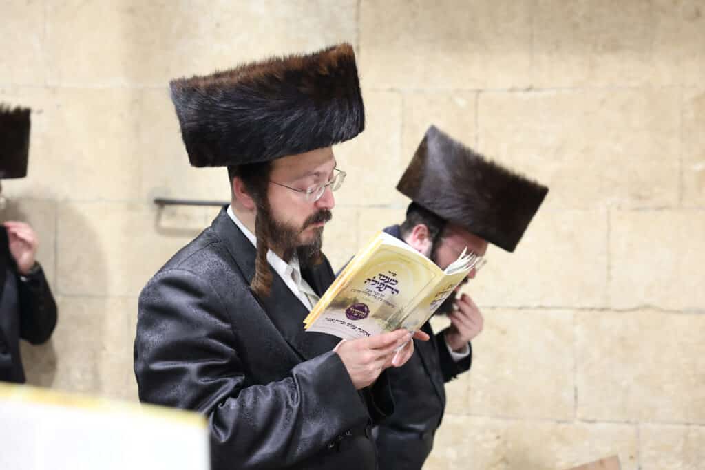 מעמד התפילה ושמחת השבע ברכות של חסידות זוועהיל