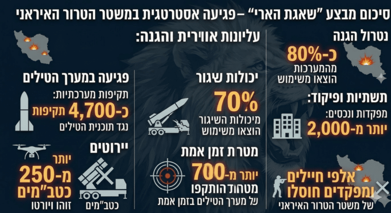 80% מההגנ"א יצאה משימוש – 70% מיכולות השיגור הושמדו