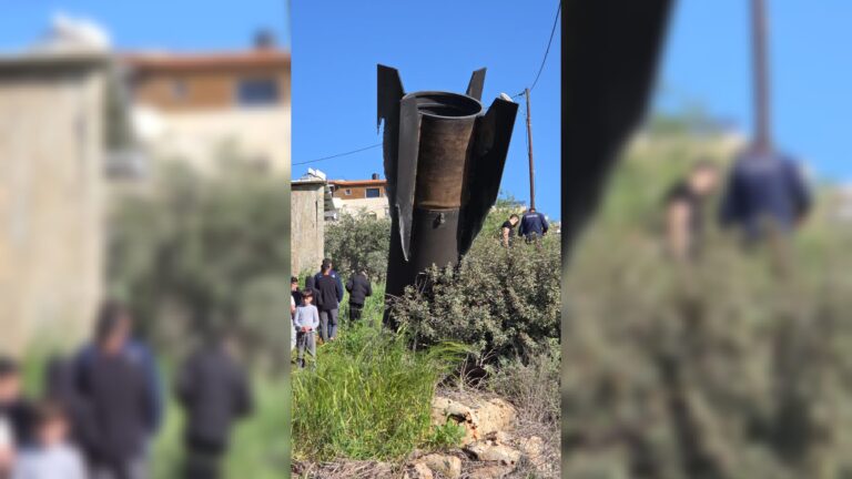 חלק ענק של טיל נפל בשומרון