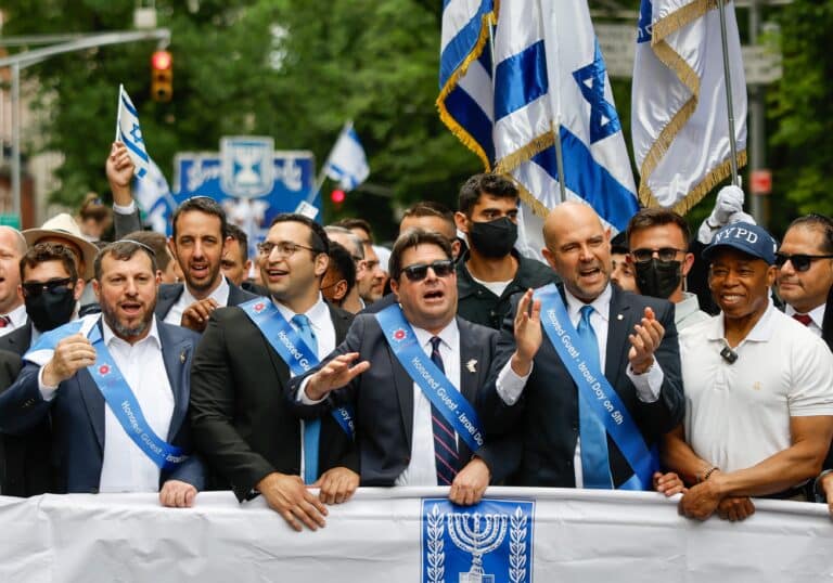 עם אבטחה חסרת תקדים: שרים וחברי כנסת צעדו בניו יורק