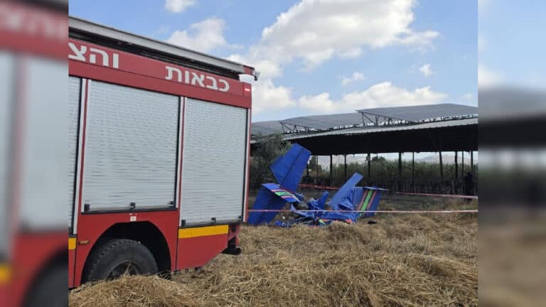מטוס קל התרסק בעמק יזרעאל, שניים במצב אנוש