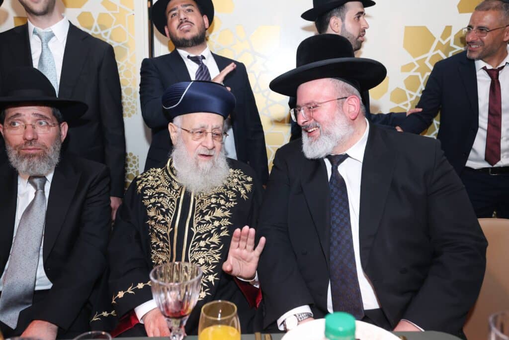 גלריית ענק: שמחת החתונה לנכדתם של הראשונים לציון