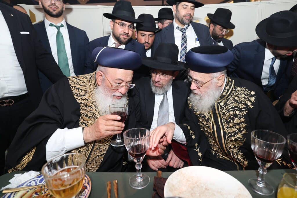 גלריית ענק: שמחת החתונה לנכדתם של הראשונים לציון
