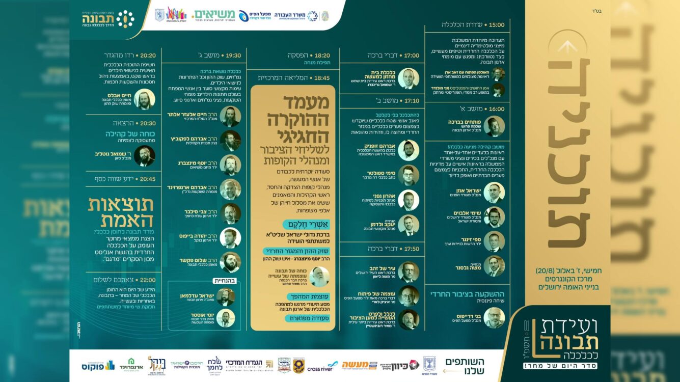 7 שעות של מהפכה כלכלית – התוכנייה המלאה של ועידת 'תבונה' בבנייני האומה