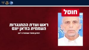 בתקיפה מהאוויר: צה"ל חיסל את ראש 'ועדת ההתנגדות' בח'אן יונס