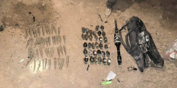 חלק מאמצעי הלחימה שהתגלו במנהרה  צילום: דו"צ