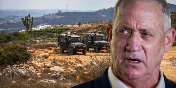 גנץ ברקע פעילות לפינוי מאחזים בלתי חוקיים // צילום: פלאש 90
