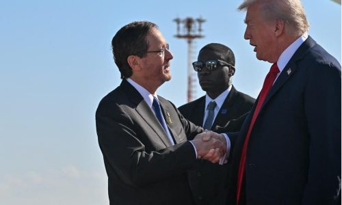 הרצוג וטראמפ. צילום: קובי גדעון/לע"מ