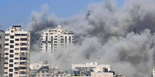 תיעוד התקיפה בעזה. צילום: רשתות ערביות