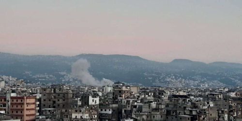 תקיפה ברובע הדאחייה בביירות. צילום: רשתות פלסטיניות