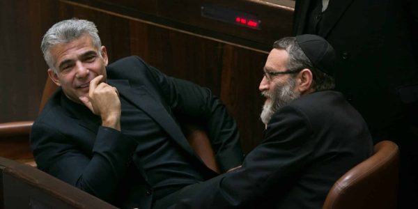 חברי הכנסת לפיד וגפני. צילום: מרים אלסטר/פלאש 90