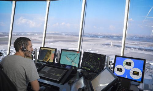 מבט ממגדל הפיקוח בנתב"ג,. צילום: FLASH90
    