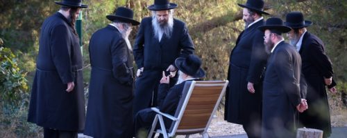 האדמו"ר מגור ובניו בעיר צפת | צילום: דוד כהן/פלאש90