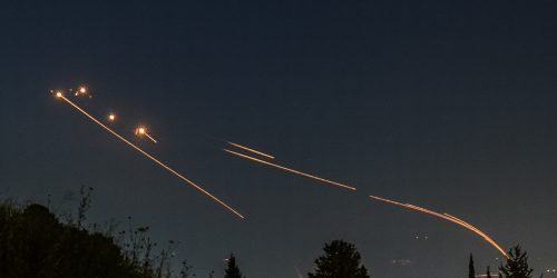 יירוטים מעל שמי ישראל במתקפה האיראנית באפריל. צילום: איל מרגולין/פלאש 90