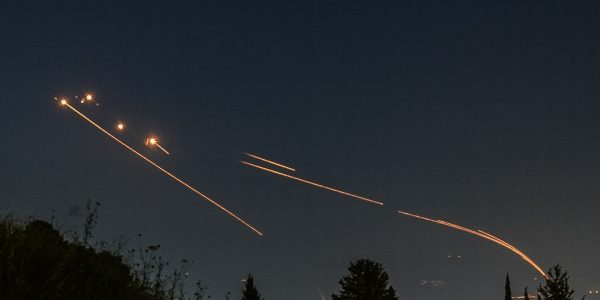 יירוטים מעל שמי ישראל במתקפה האיראנית באפריל. צילום: איל מרגולין/פלאש 90