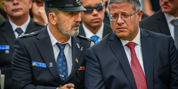 מפכ"ל המשטרה דני לוי עם השר בן גביר. צילום: אריה לייב אברמס/פלאש 90