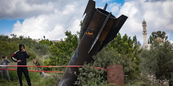 צילום: חיים גלודברג - פלאש 90 - טיל איראני בכפר הפלסטיני חארס בגדה המערבית