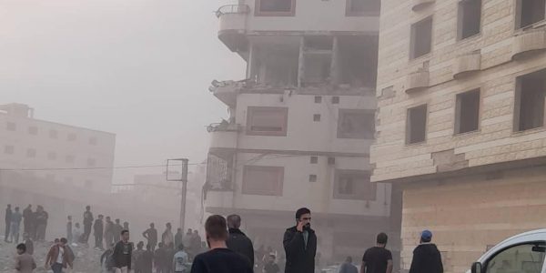 זירת התקיפה בדמשק. צילום: לפי סעיף 27 א'