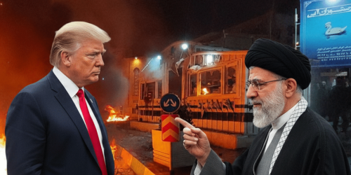 טראמפ חמינאי. יצירה AI