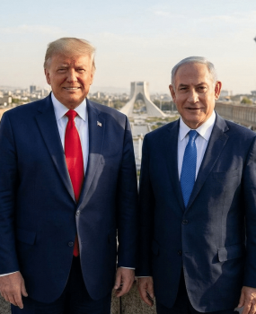 נתניהו וטראמפ על רקע איראן.