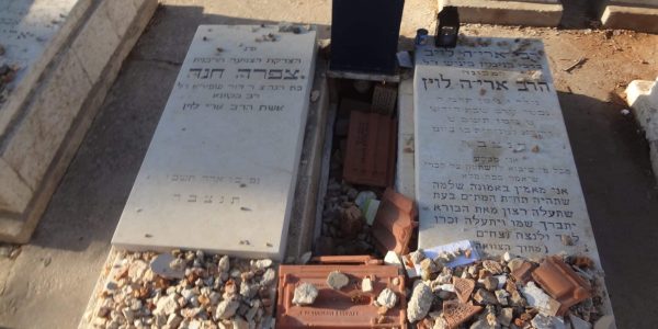 קברם של הגה"צ רבי אריה לוין ורעייתו ע"ה. צילום: בכרך 44/ויקיפדיה