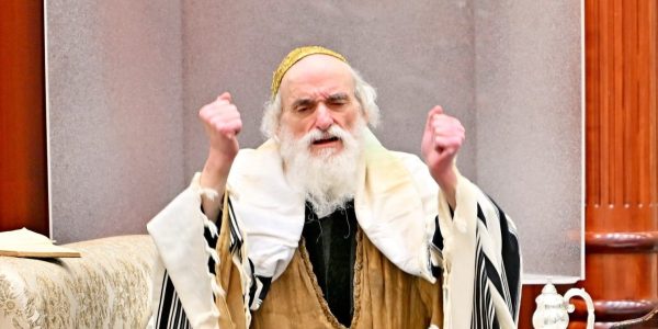 האדמו"ר מויז'ניץ, עם בגדי זקנו. צילום: יהושע פרוכטר