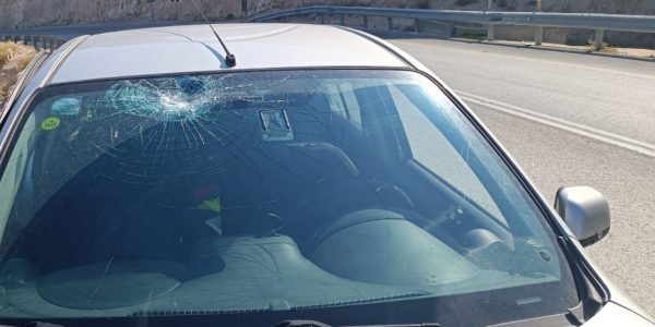 פיגוע אבנים סמוך לעוג'ה. צילום: דוברות