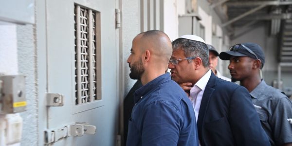השר לביטחון לאומי איתמר בן גביר בבית הסוהר דקל. צילום: שב"ס