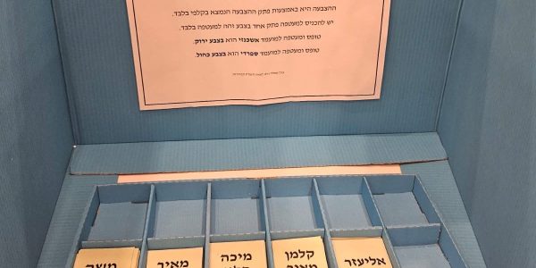 הקלפי לרב הראשי האשכנזי. באדיבות המצלם
