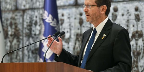 נשיא המדינה יצחק הרצוג בכנס. צילום: מעיין טואף/לע"מ