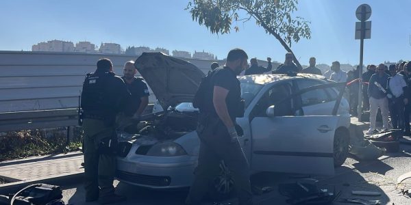 רכבו של המחבל. צילום: דוברות המשטרה