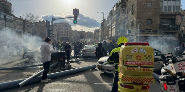 זירת אירוע הדריסה. צילום: מד"א