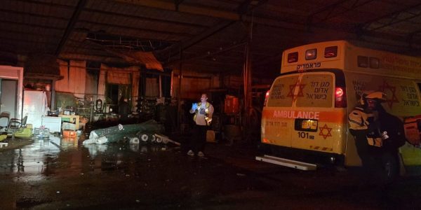 זירת הפגיעה במושב עדנים. צילום: מד"א