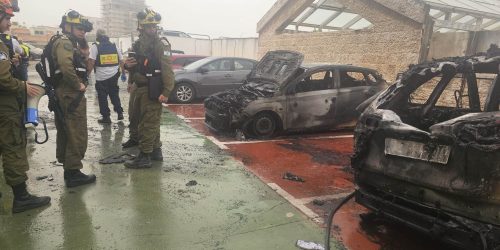 זירת הנפילה בקרית אתא. צילום: כב"ה חוף