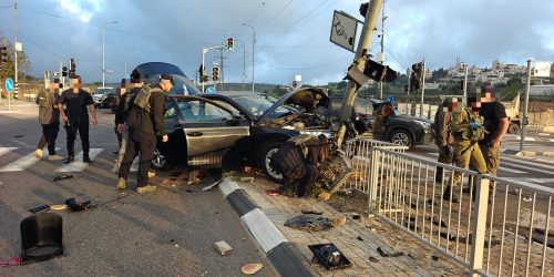 זירת התאונה באזור חברון   צילום: מד"א
