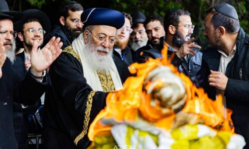 הדלקת הגרש"מ עמאר במירון  צילום: חיים טויטו