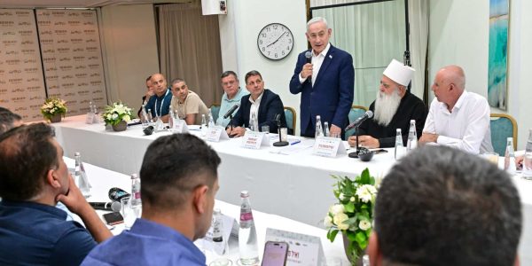 נתניהו בכנס ראשי הרשויות הדרוזיות והצ'רקסיות. צילום: קובי גדעון/ לע״מ.