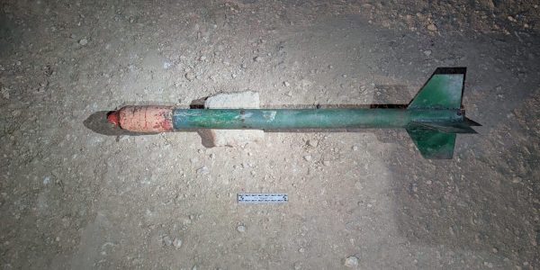 הרקטה שאותרה בטול-כרם. צילום: דו"צ