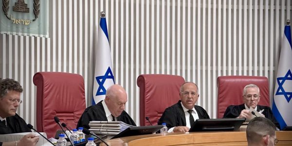 שופטי בית המשפט העליון בדיון השבוע על חוק הגיוס  בג"ץ  צילום: משה נוי