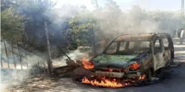 רכב שהותקף על ידי צה"ל בלבנון. צילום: לפי סעיף 27א