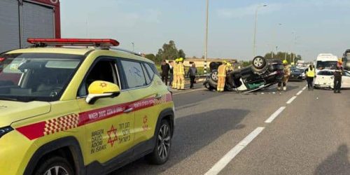 זירת תאונה. צילום: מד"א