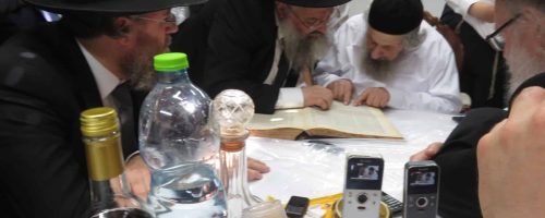 הגרמ''ב זילברברג בביקור בסוכת מרן הגר''ד לנדו. באדיבות המצלם (3)