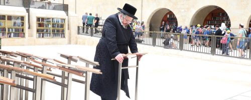 הרה''צ אהרון רוקח בכותל המערבי. צילום שמואל דריי (12)