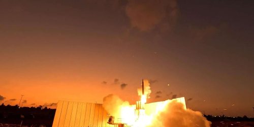 מיירטים של מערכת החץ במבצע עם כלביא. צילךום - משרד הביטחון (2)